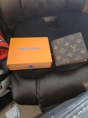 Louis Vuitton Brown & Tan Textured Bifold Wallet